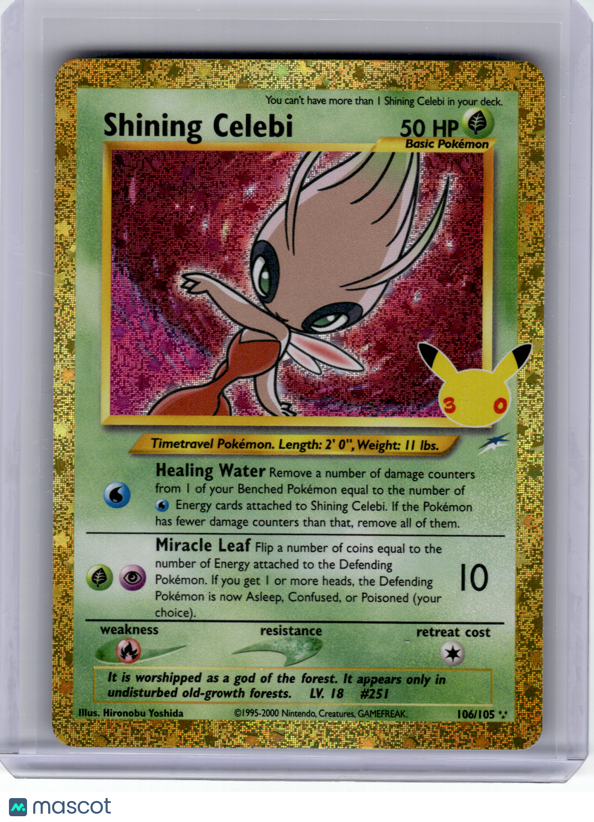 2026 Pokemon—Shining Celebi #106 30th Celebrations CC—Secret Rare Holo