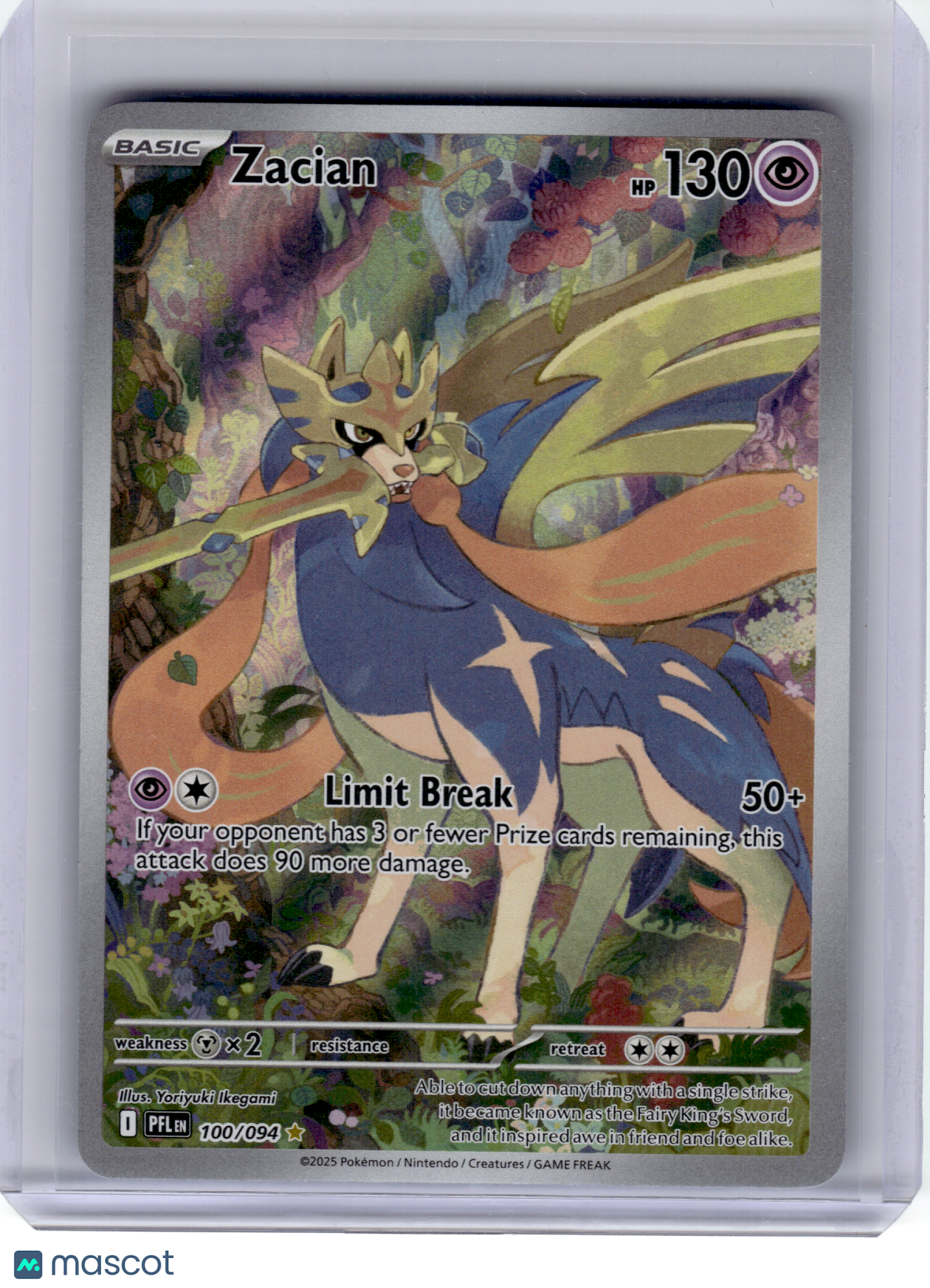 2025 Pokemon—Zacian #100 Phantasmal Flames—Illustration Rare Holo