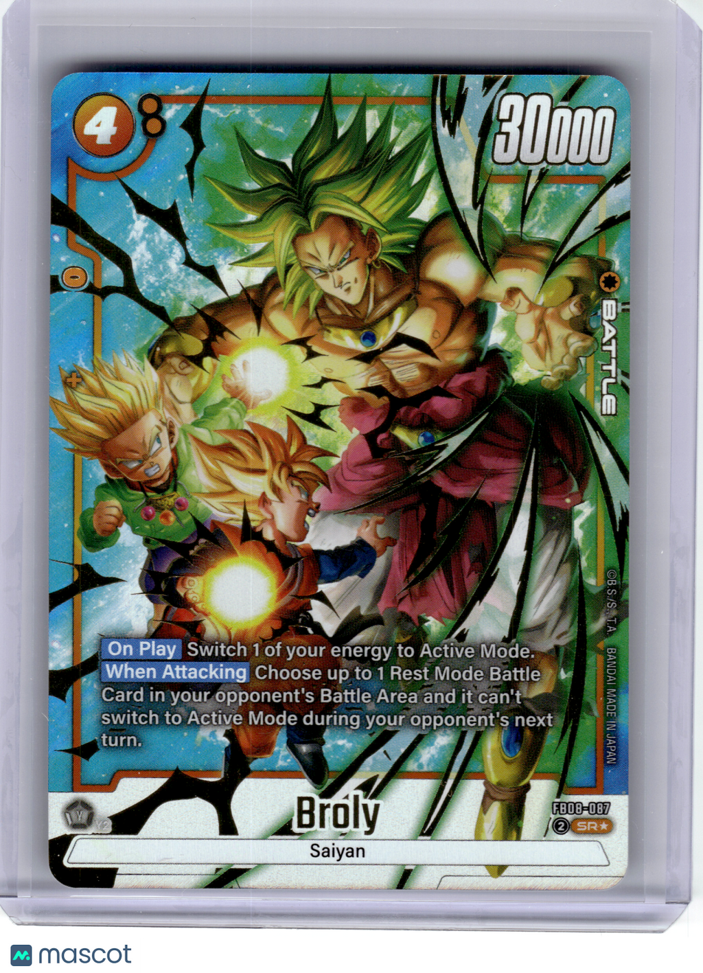 2025 Dragon Ball Super Card Game—Broly #FB08-087 Saiyan's Pride—Super Rare Foil