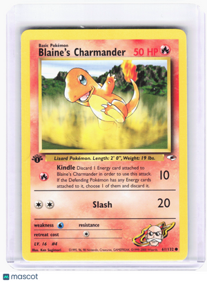 2000 Pokemon—Blaine's Charmander #61 Gym Heroes—C Nonholo (1st Edition) [LP]