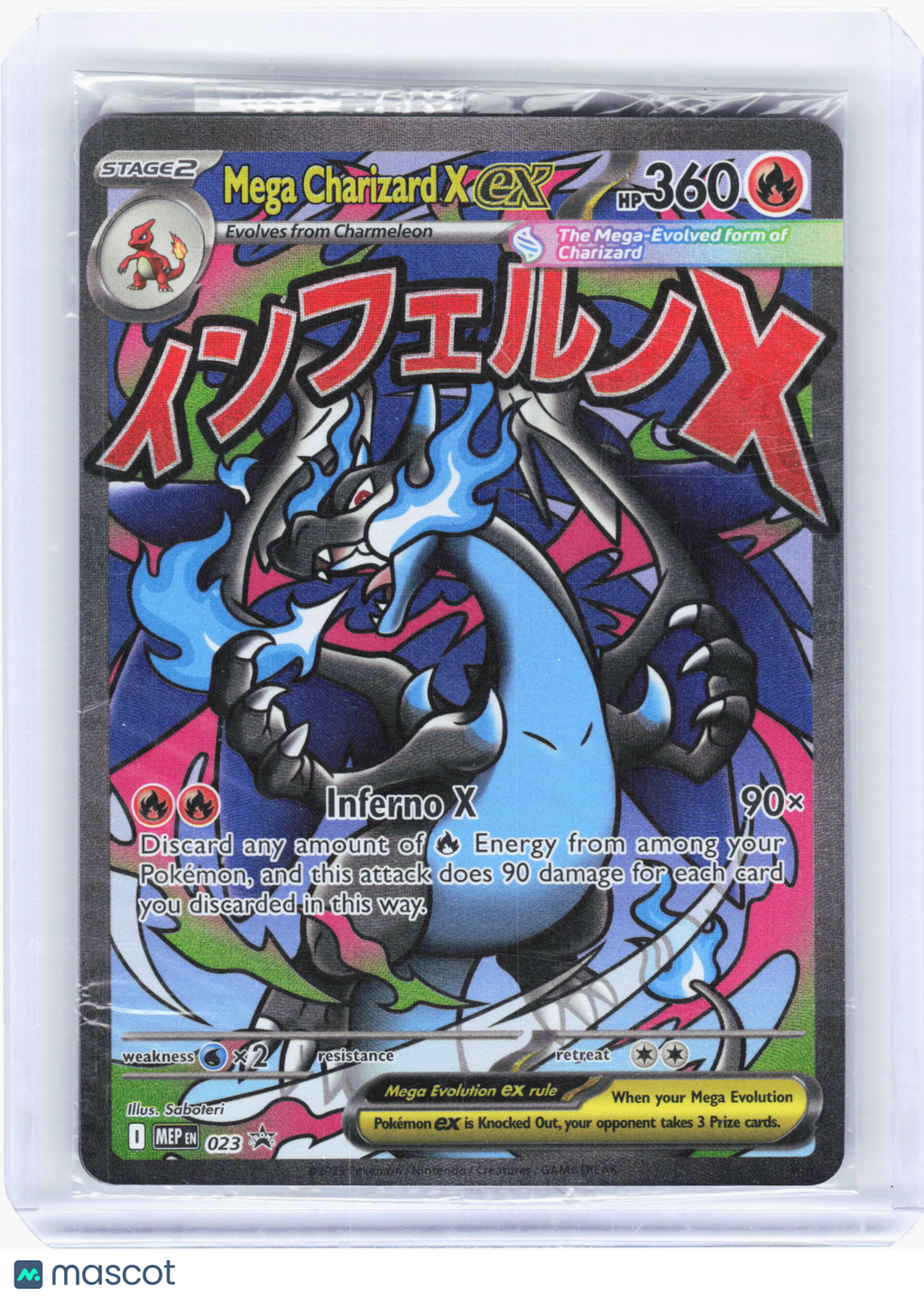 2025 Pokemon—Mega Charizard X ex #023 Mega Evolution—Black Star Promo (Sealed)