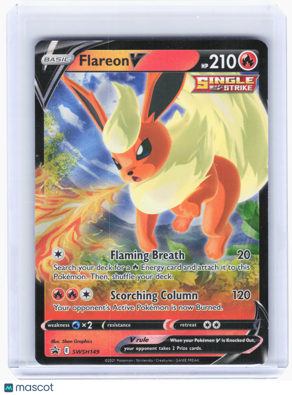 2021 Pokemon—Flareon V #SWSH149 Sword & Shield Promo Cards—Black Star Promo Holo