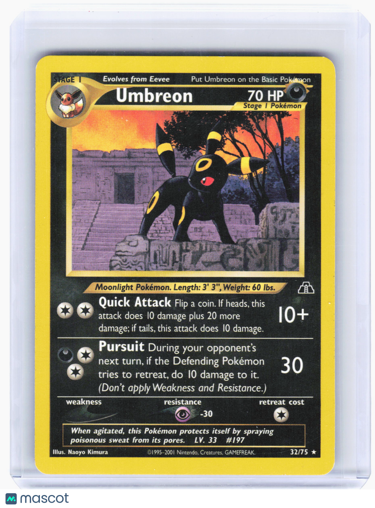 2001 Pokemon—Umbreon #32 Neo Discovery—Rare Nonholo