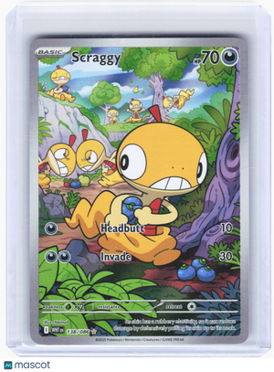 2025 Pokemon—Scraggy #138 White Flare—Illustration Rare Holo