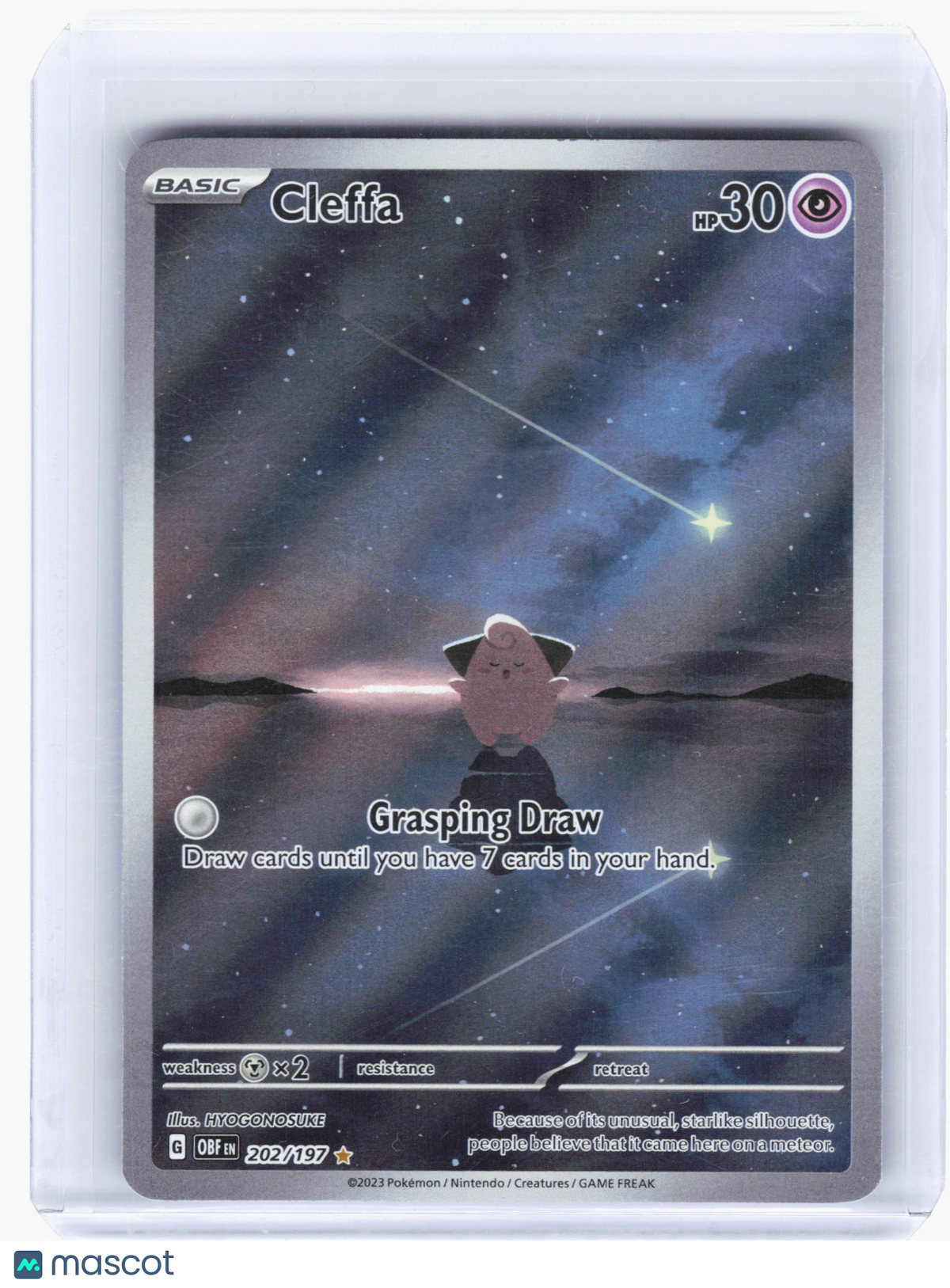 2023 Pokemon—Cleffa #202 Obsidian Flames—Illustration Rare Holo