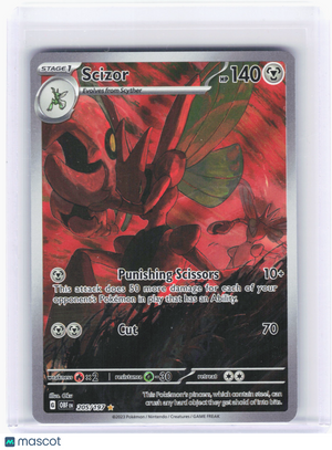 2023 Pokemon—Scizor #205 Obsidian Flames—Illustration Rare Holo