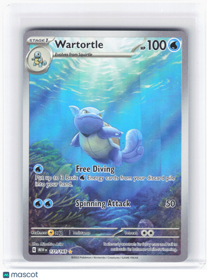 2023 Pokemon—Wartortle #171 Scarlet & Violet 151—Illustration Rare Holo