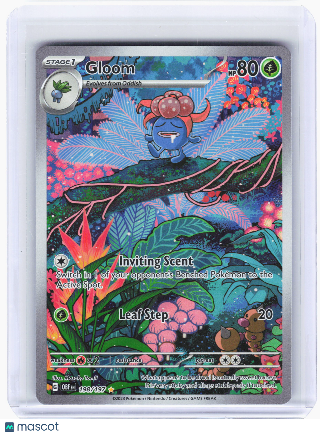 2023 Pokemon—Gloom #198 Obsidian Flames—Illustration Rare Holo