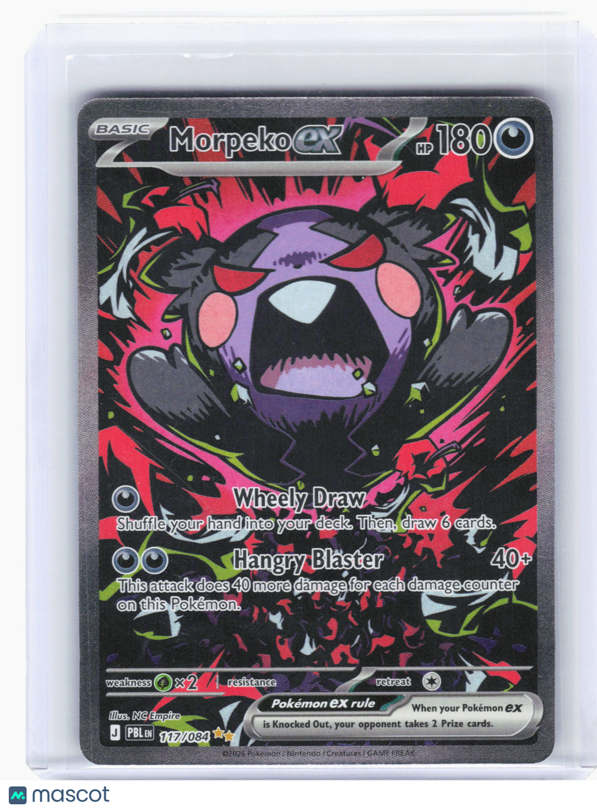 2026 Pokemon—Morpeko ex #117 Pitch Black—Special Illustration Rare Holo