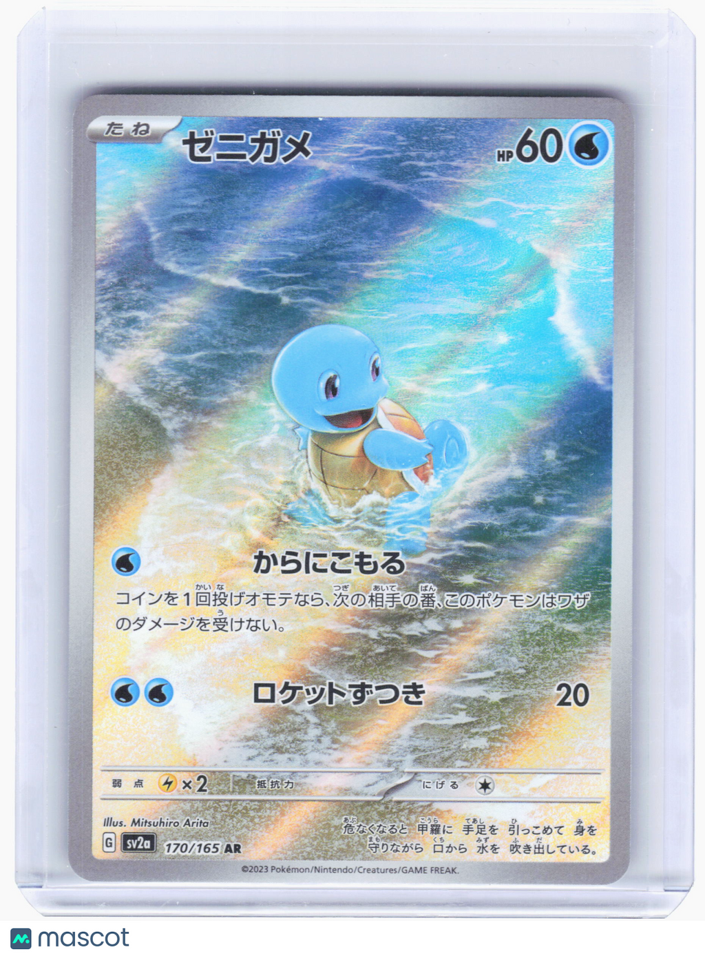2023 Pokemon—Squirtle #170 Pokemon Card 151—Art Rare Holo Japanese