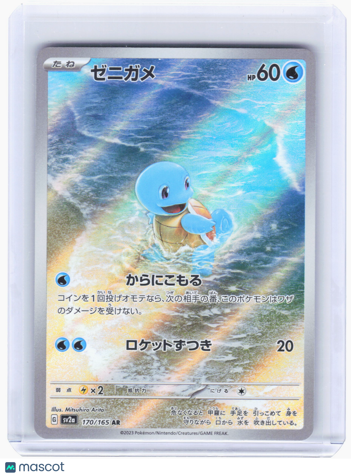 2023 Pokemon—Squirtle #170 Pokemon Card 151—Art Rare Holo Japanese