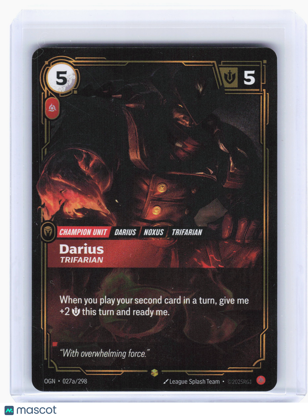 2025 Riftbound—Darius, Trifarian #027a Origins—Showcase Foil (Alternate Art)