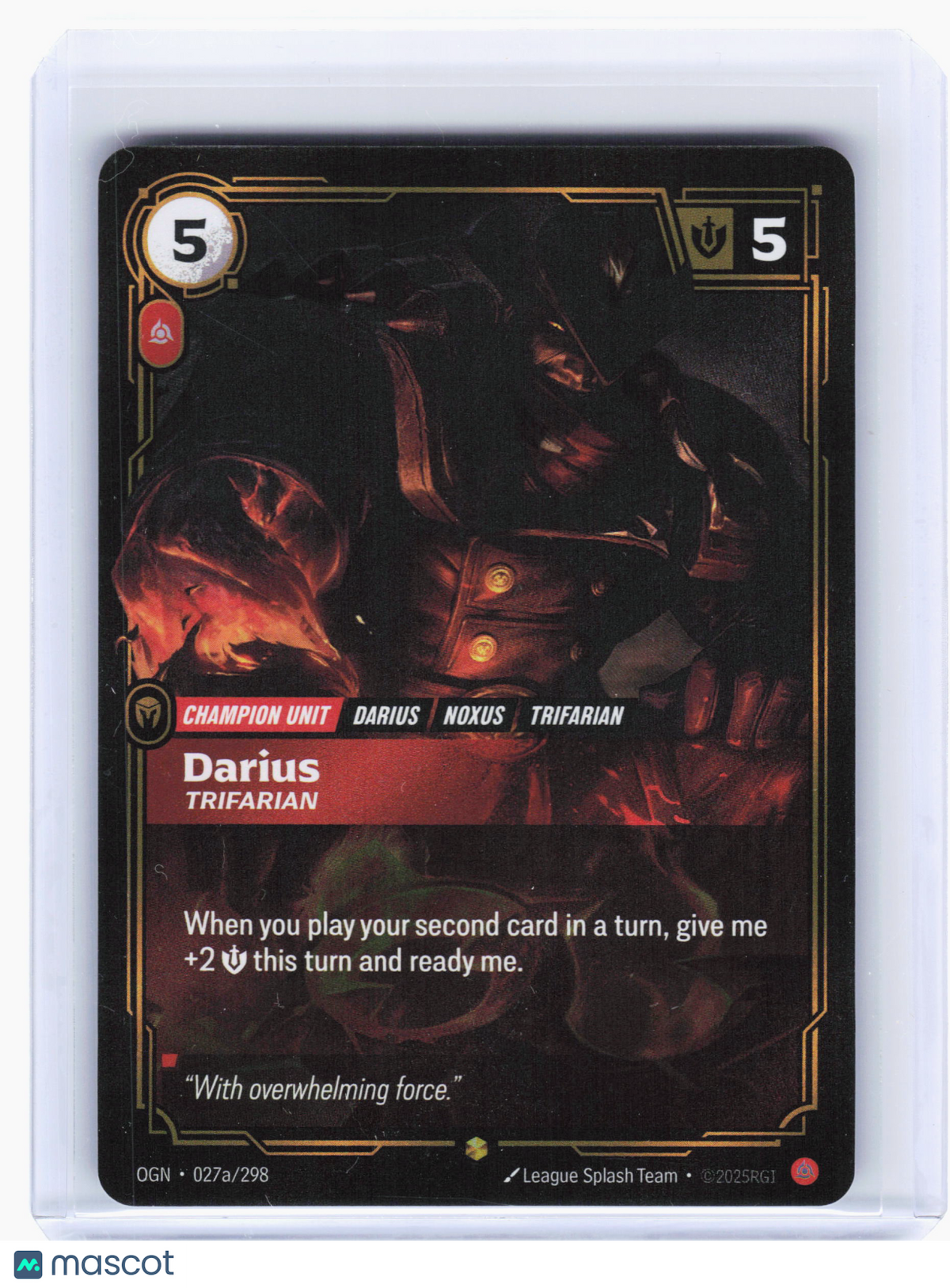 2025 Riftbound—Darius, Trifarian #027a Origins—Showcase Foil (Alternate Art)