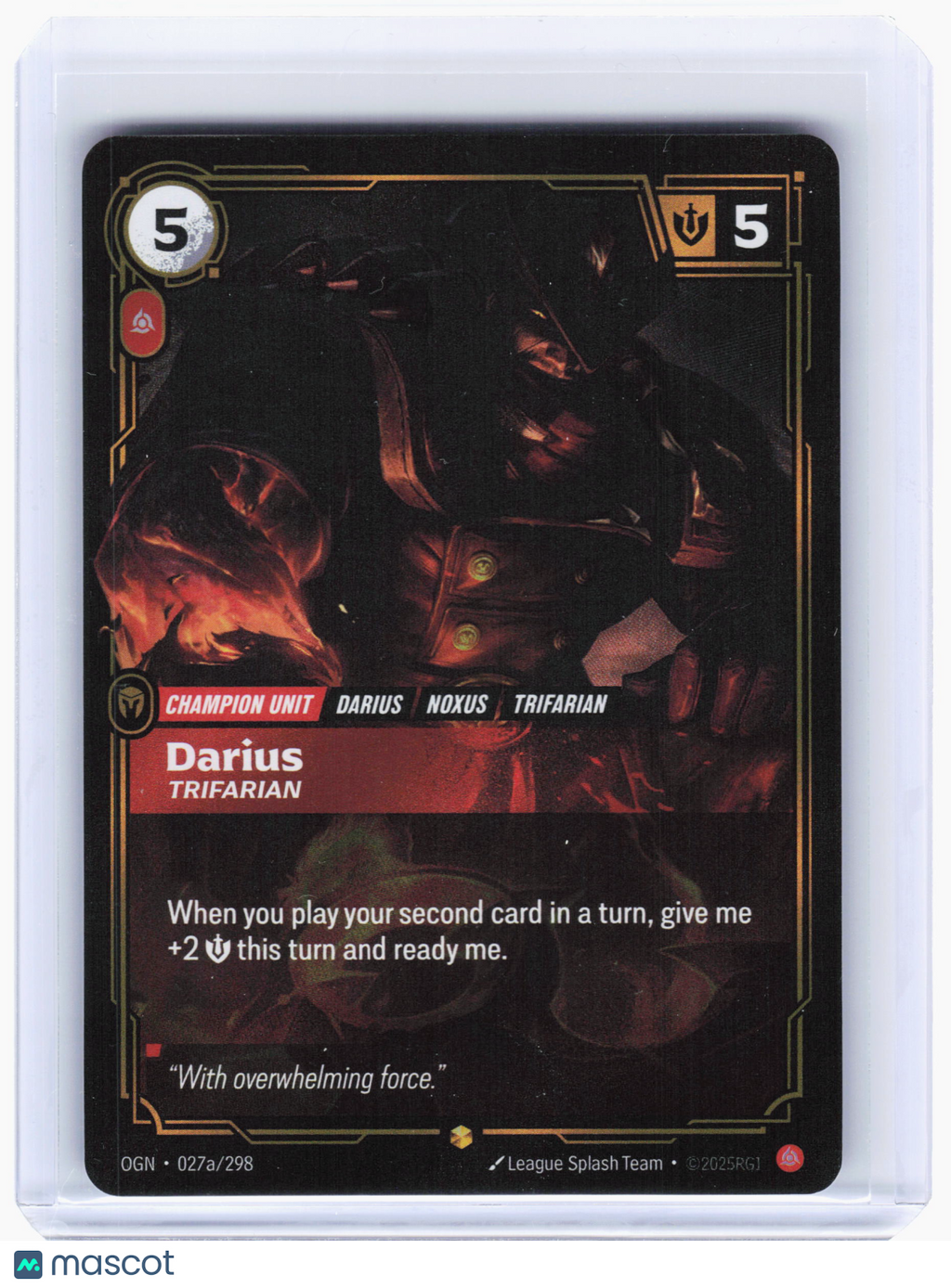 2025 Riftbound—Darius, Trifarian #027a Origins—Showcase Foil (Alternate Art)