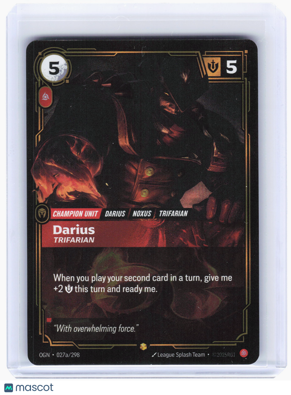 2025 Riftbound—Darius, Trifarian #027a Origins—Showcase Foil (Alternate Art)
