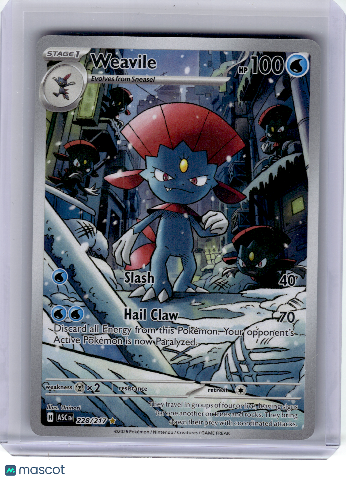 2026 Pokemon—Weavile #228 Ascended Heroes—Illustration Rare Holo