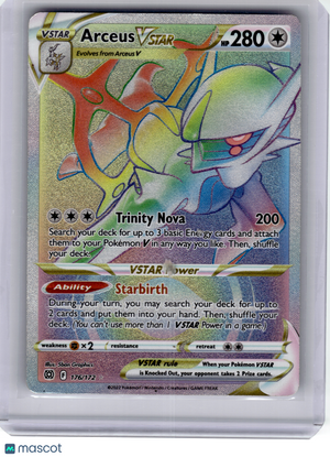 2022 Pokemon—Arceus VSTAR #176 Brilliant Stars—Secret Rare Rainbow [Damaged]
