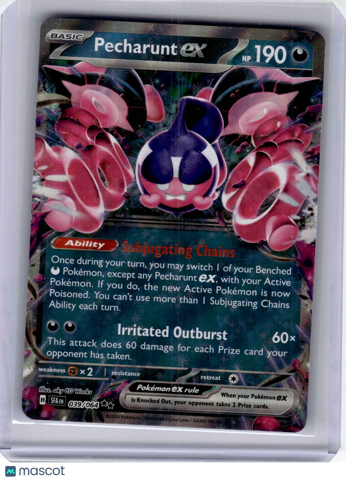 2024 Pokemon—Pecharunt EX #39 Shrouded Fable—Double Rare Holo