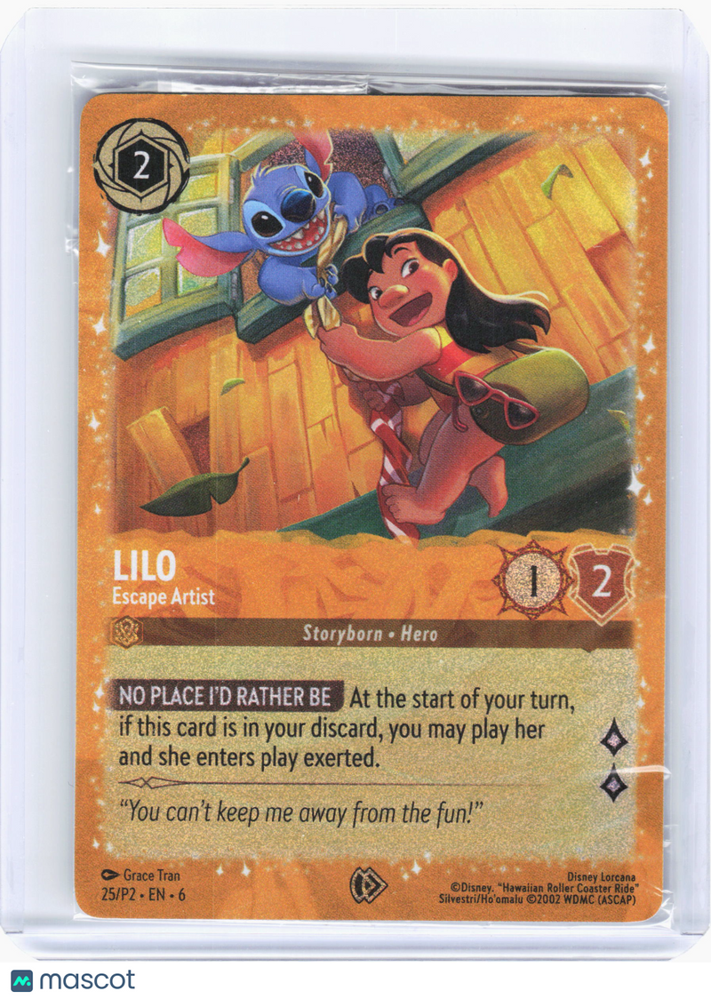 2025 Lorcana TCG—Lilo - Escape Artist #25 Disney Lorcana—Promo Foil (Sealed)