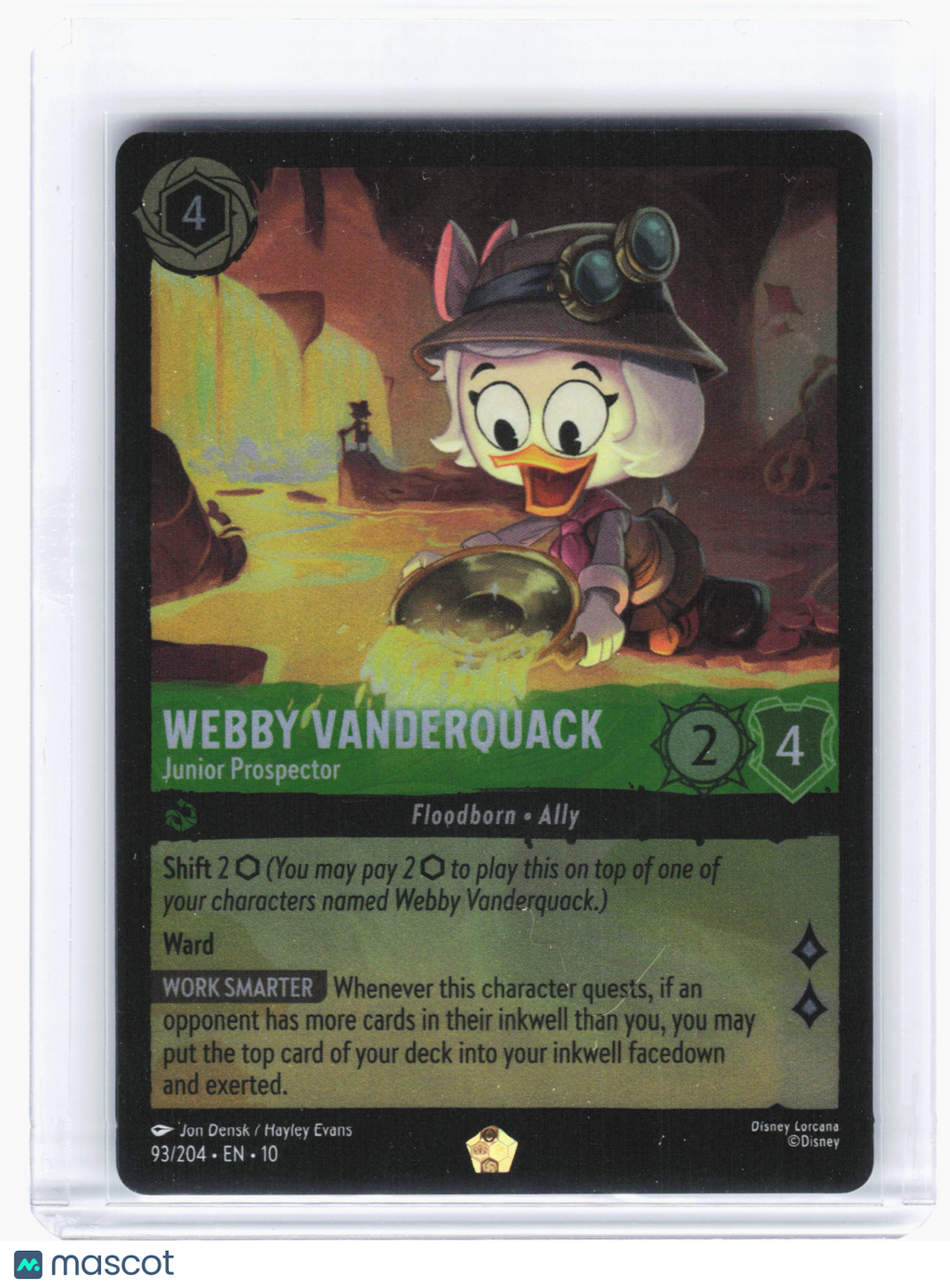 2025 Lorcana TCG—Webby Vanderquack - Junior Prospector #93 WITW—Legendary Foil