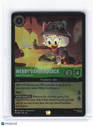 2025 Lorcana TCG—Webby Vanderquack - Junior Prospector #93 WITW—Legendary Foil