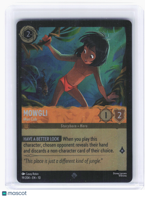 2025 Lorcana TCG—Mowgli - Man Cub #19 Whispers in the Well—Super Rare Foil