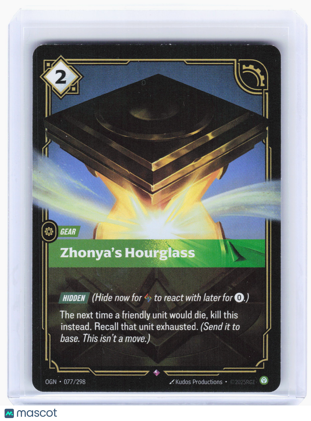 2025 Riftbound: League of Legends TCG—Zhonya's Hourglass #077 Origins—Rare Foil
