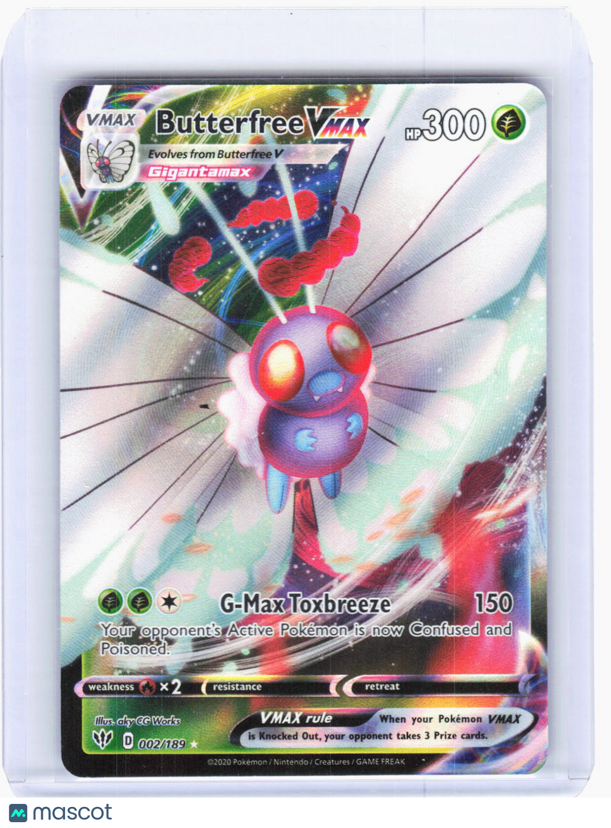 2020 Pokemon—Butterfree VMAX #2/189 Darkness Ablaze—Ultra Rare Foil