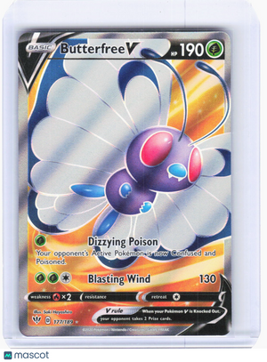 2020 Pokemon—Butterfree V (Full Art) #177/189 Darkness Ablaze—Ultra Rare Foil