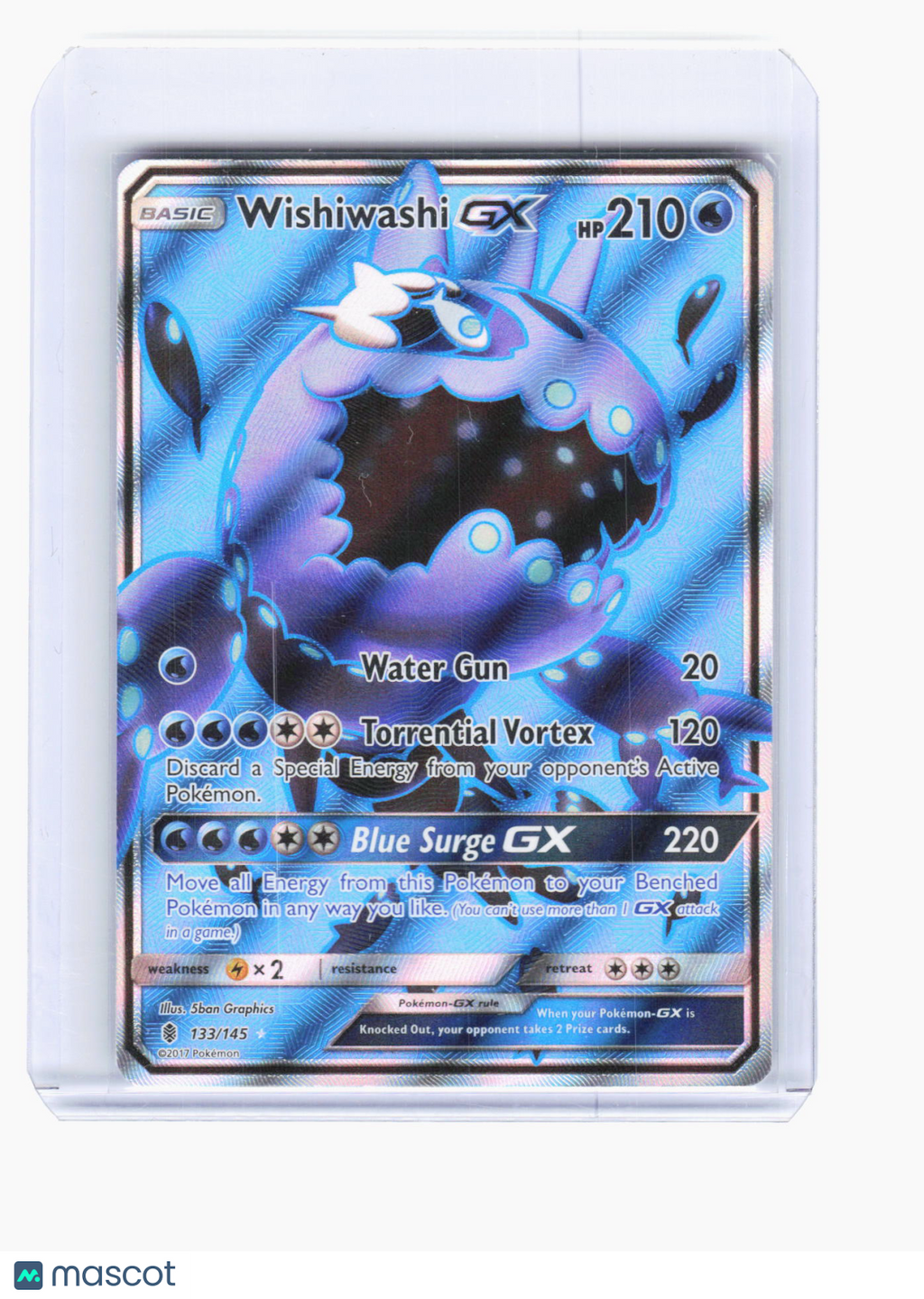 2017 Pokemon—Wishiwashi GX (Full Art) #133/145 Guardians Rising—UR Foil (LP)