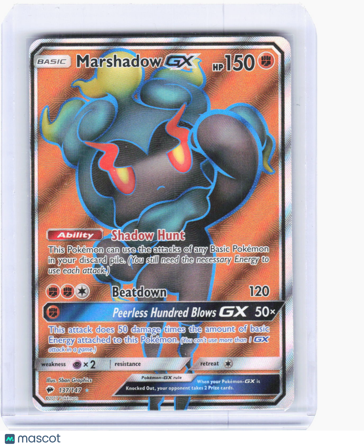 2017 Pokemon—Marshadow GX (Full Art) #137/147 Burning Shadows—Rare Holo (HP)
