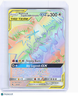 2019 Pokemon—Moltres & Zapdos & Articuno GX (Secret) #69/68 Hidden Fates—SR Foil