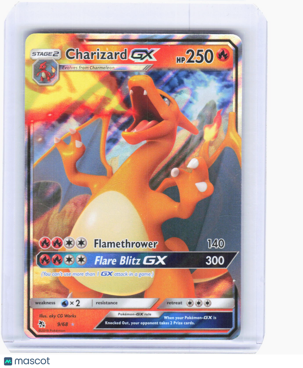 2019 Pokemon—Charizard GX #9/68 Hidden Fates—Ultra Rare Foil (Lightly Played)