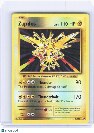 Pokemon—Zapdos #42/108 2016 Evolutions—Holo Rare Holo (Lightly Played)