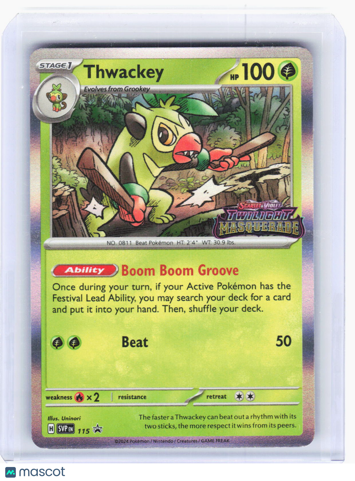 2024 Pokemon—Thwackey #115 SV: Scarlet & Violet Promo Cards—Promo Foil