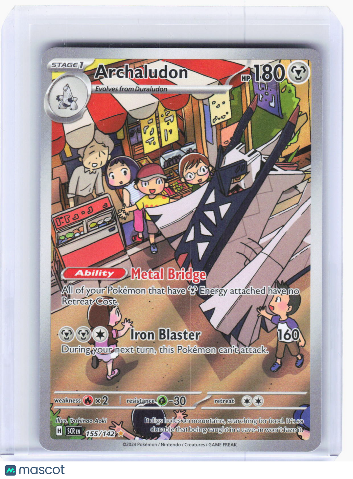 2024 Pokemon—Archaludon #155/142 Stellar Crown—Illustration Rare Foil