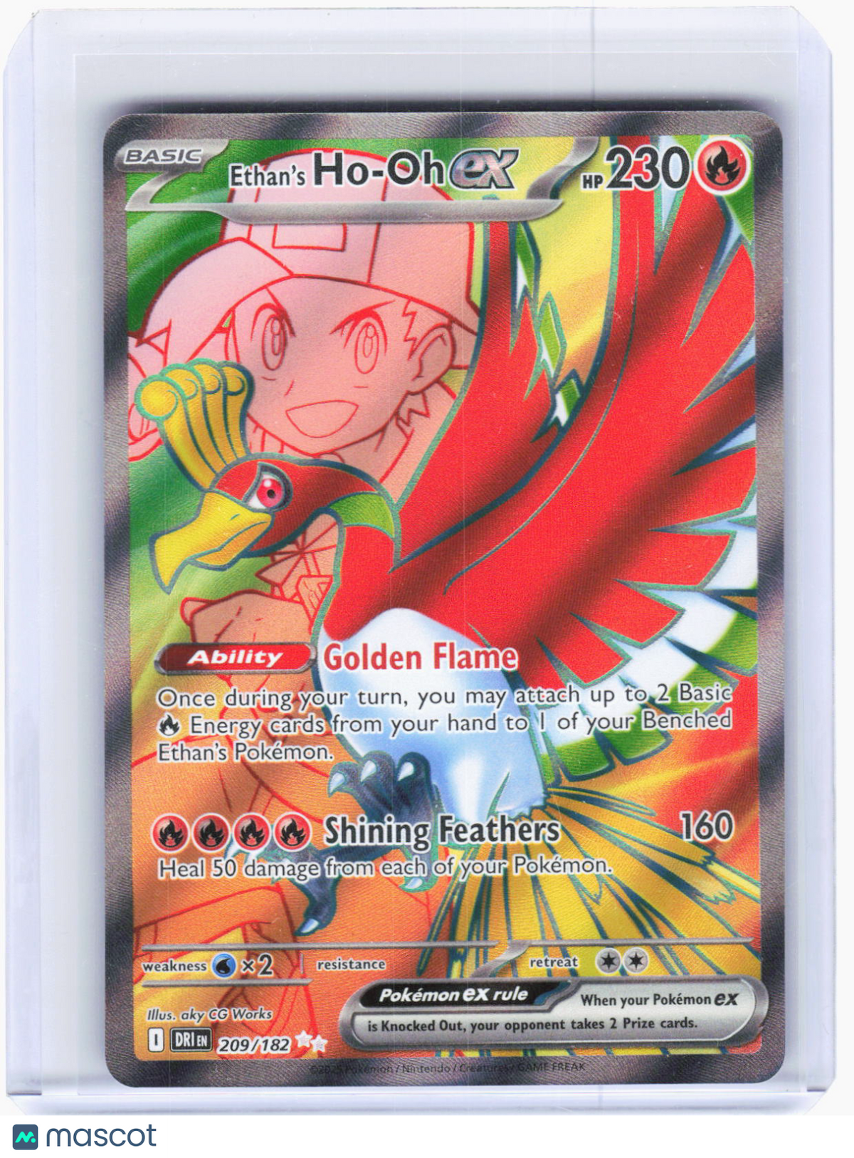 2025 Pokemon—Ethan's Ho-Oh ex #209/182 Destined Rivals—Ultra Rare Foil