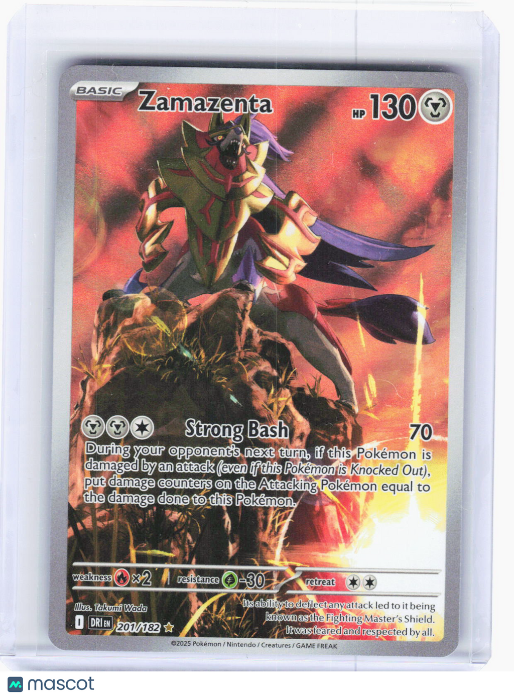 2025 Pokemon—Zamazenta #201/182 Destined Rivals—Illustration Rare Foil