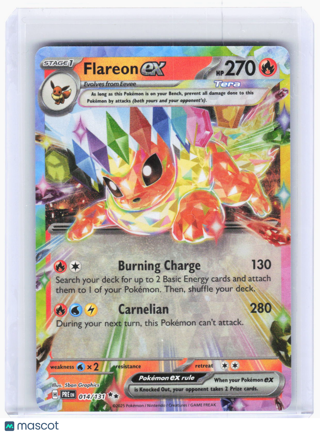 2025 Pokemon—Flareon ex #14/131 Prismatic Evolutions—Double Rare Foil