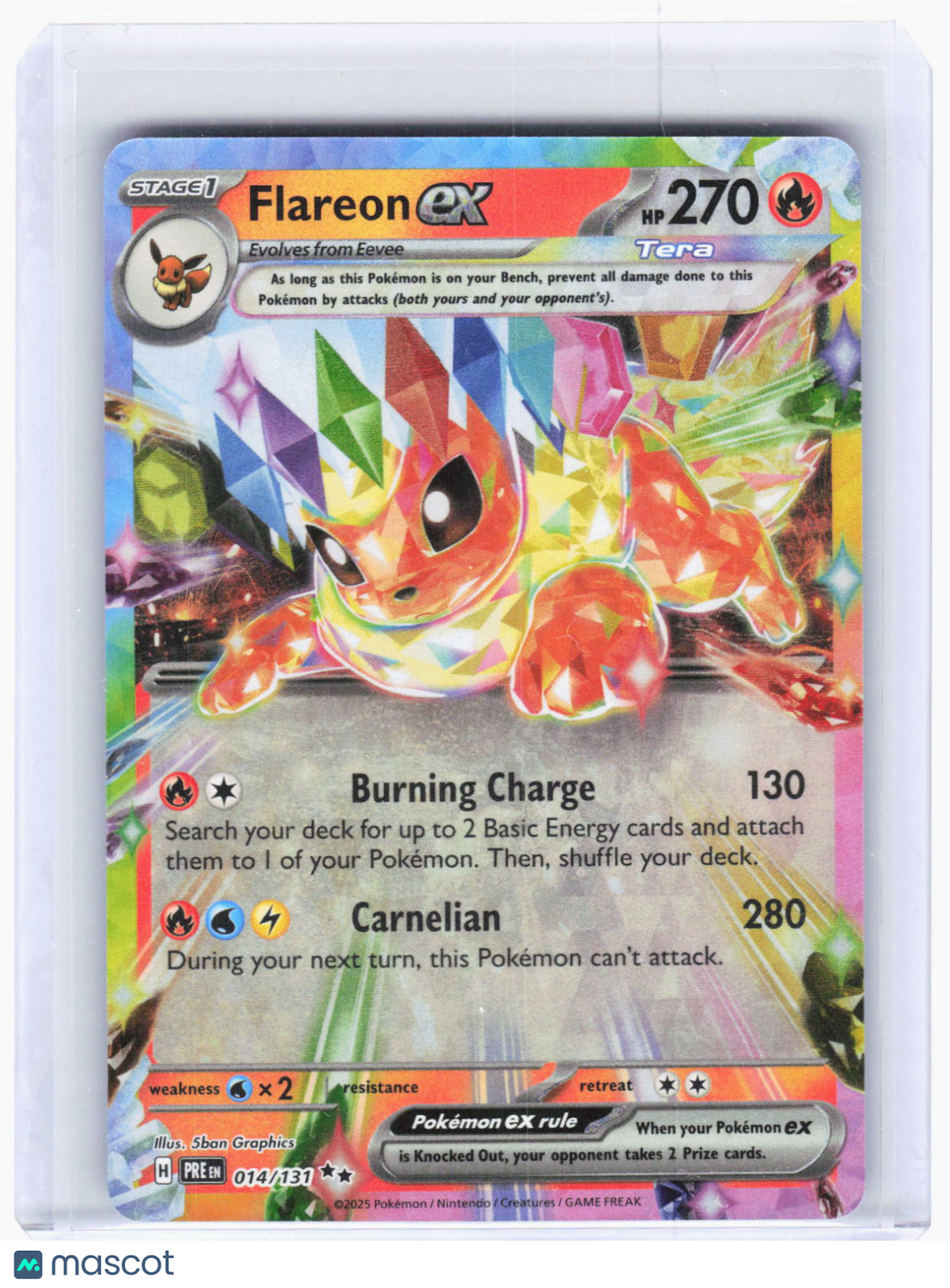 2025 Pokemon—Flareon ex #14/131 Prismatic Evolutions—Double Rare Foil