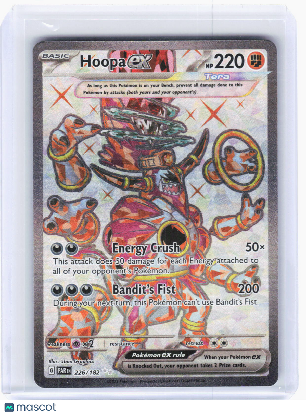 2023 Pokemon—Hoopa ex #226/182 Paradox Rift—Ultra Rare Holo (Lightly Played)