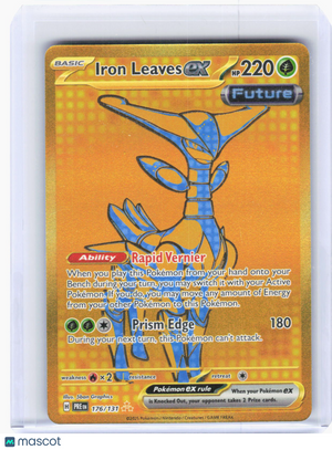 2025 Pokemon—Iron Leaves ex #176/131 Prismatic Evolutions—Hyper Rare Foil