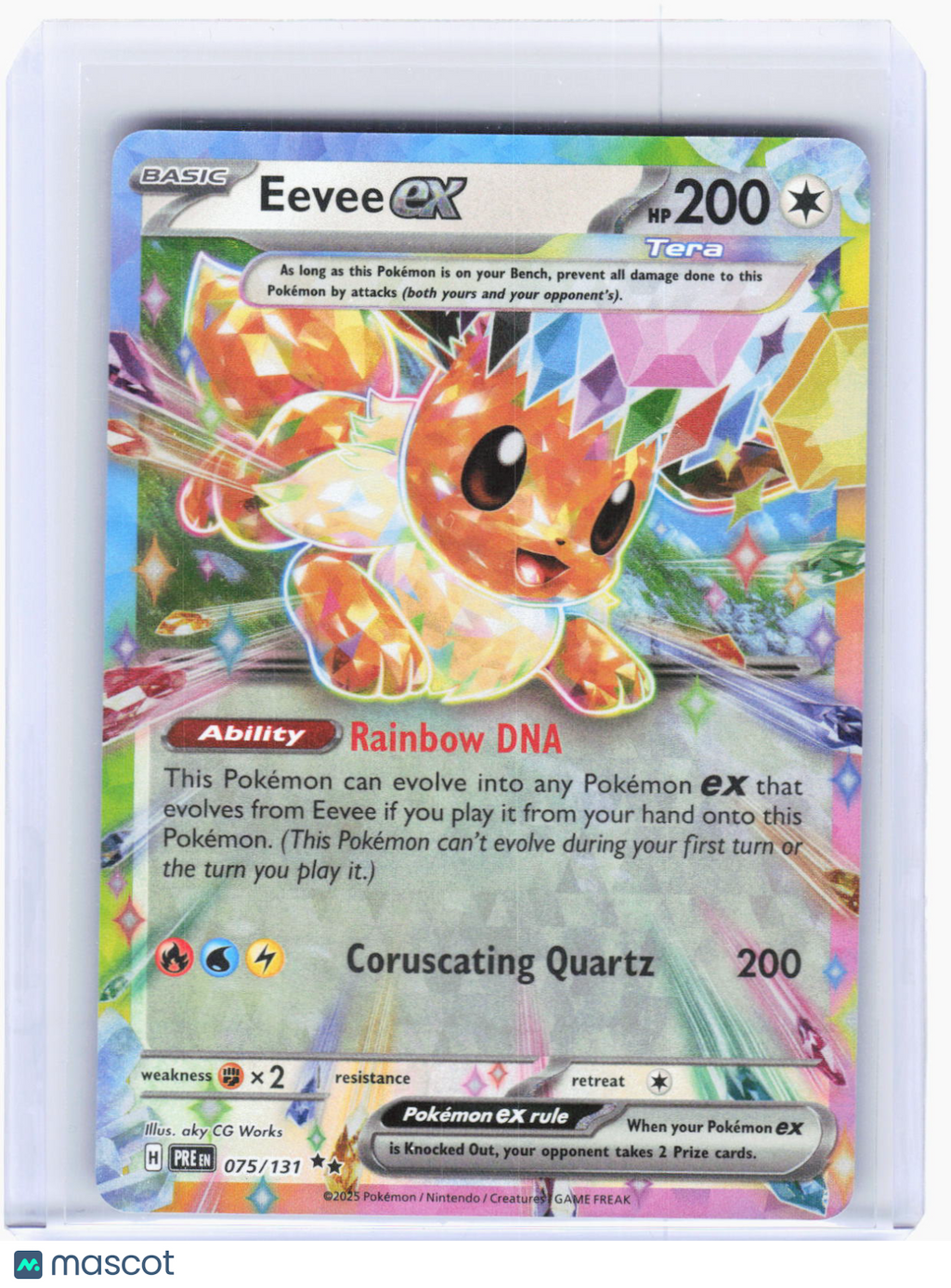 2025 Pokemon—Eevee ex #75/131 Prismatic Evolutions—Double Rare Foil