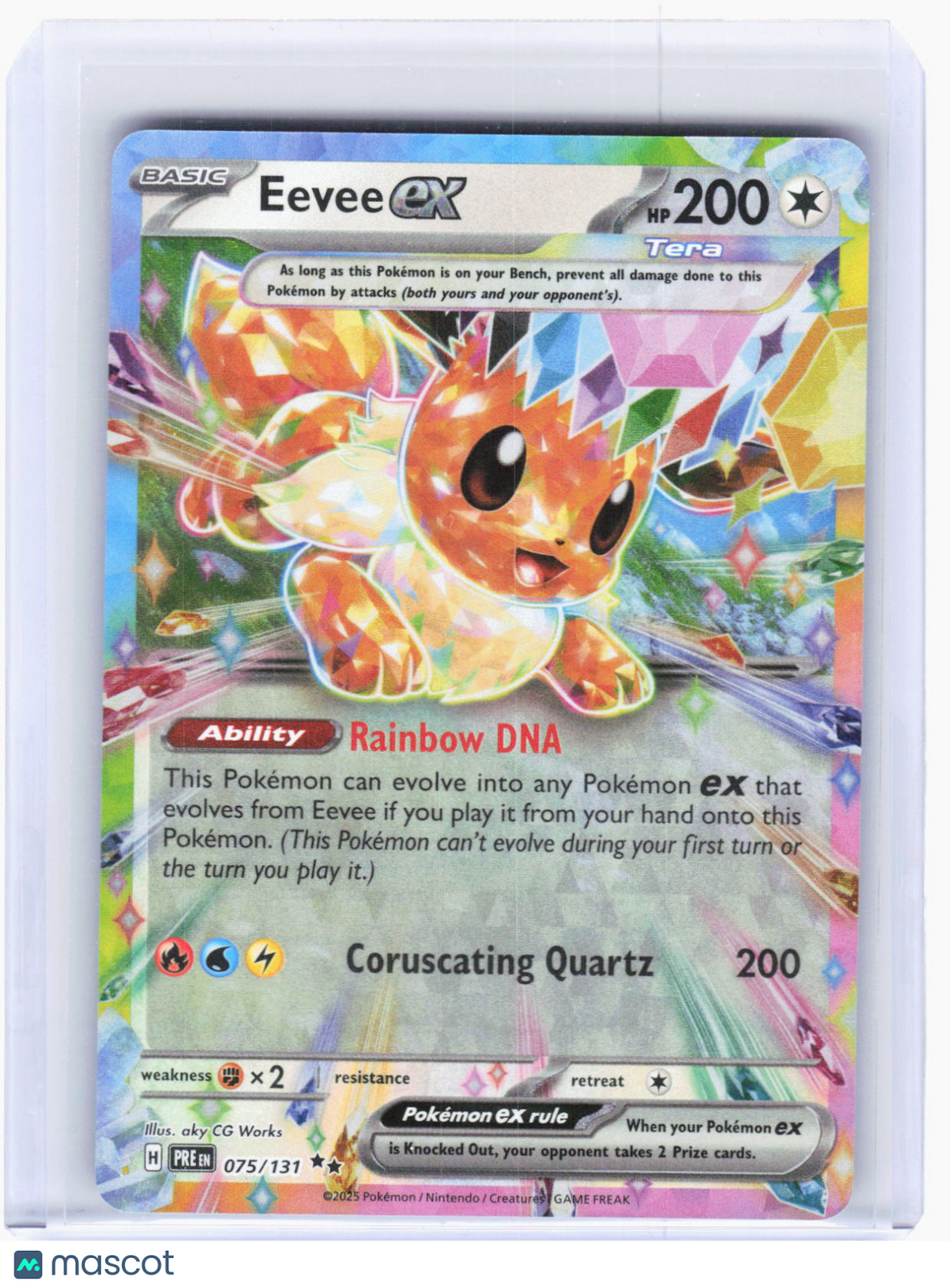2025 Pokemon—Eevee ex #75/131 Prismatic Evolutions—Double Rare Foil