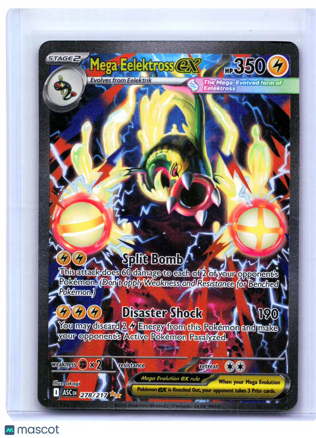 2026 Pokemon—Mega Eelektross ex #278/217 Ascended Heroes—SIR Holo
