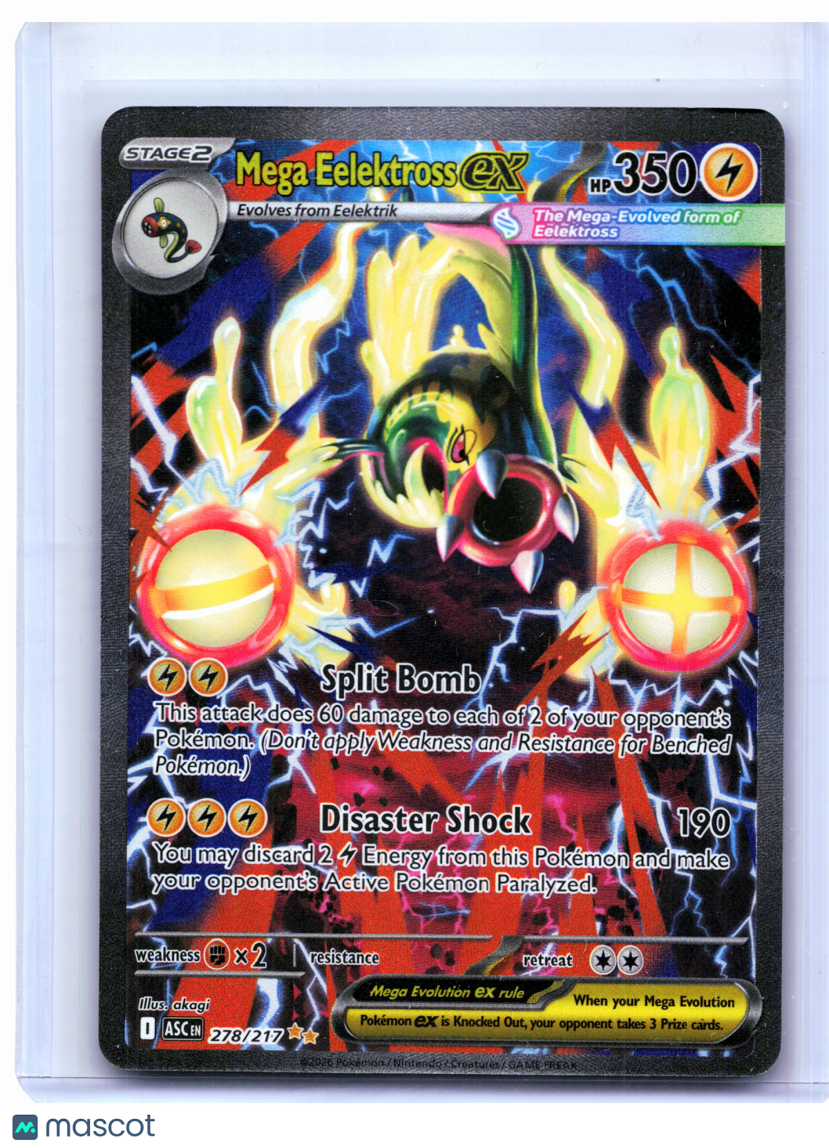 2026 Pokemon—Mega Eelektross ex #278/217 Ascended Heroes—SIR Holo