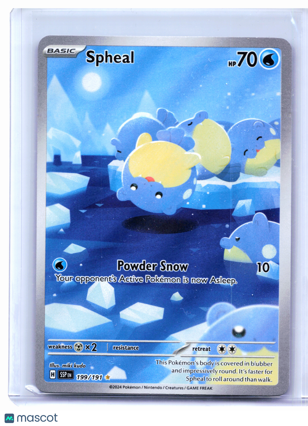2024 Pokemon—Spheal #199/191 Surging Sparks—Illustration Rare Holo