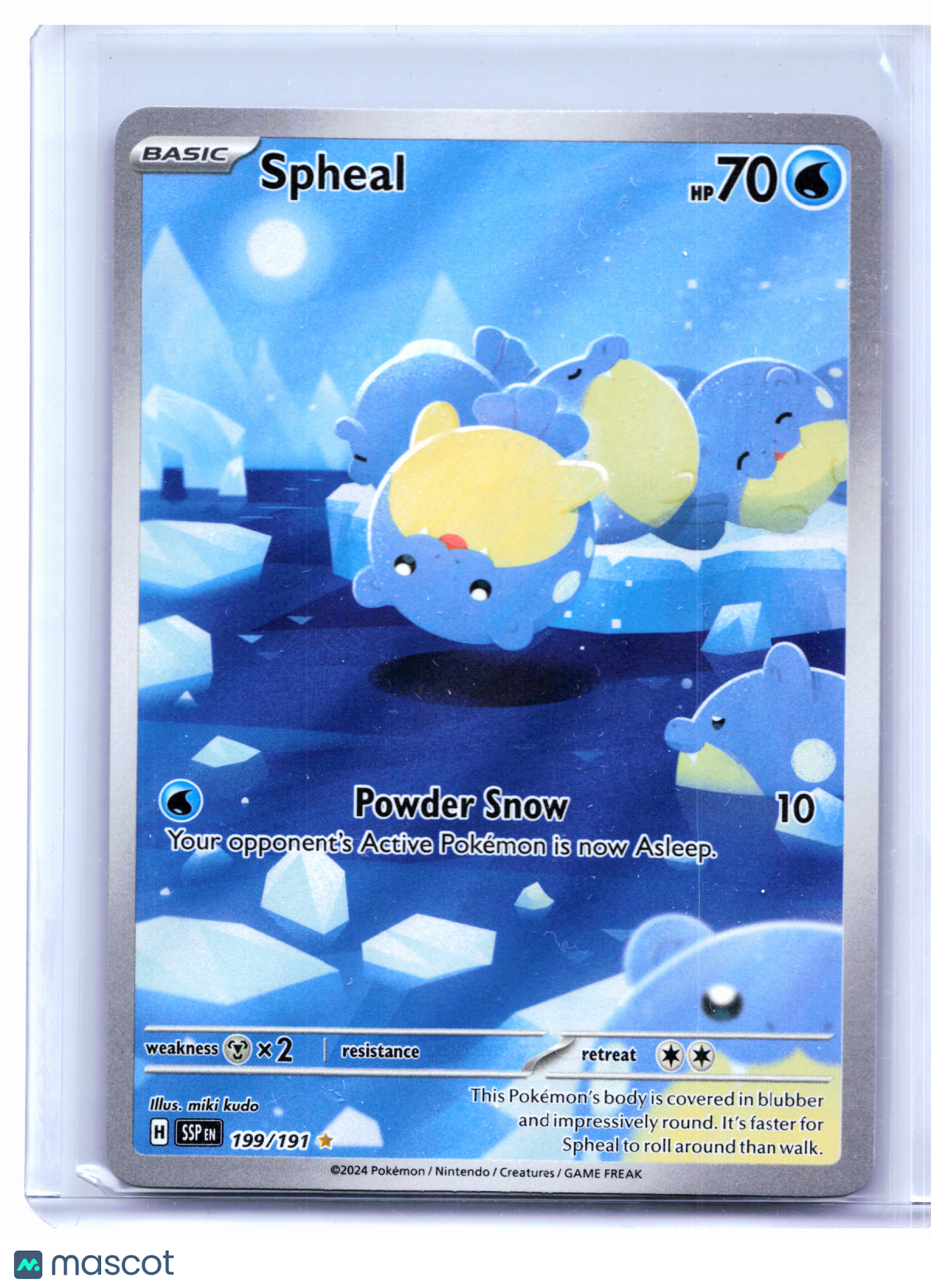 2024 Pokemon—Spheal #199/191 Surging Sparks—Illustration Rare Holo