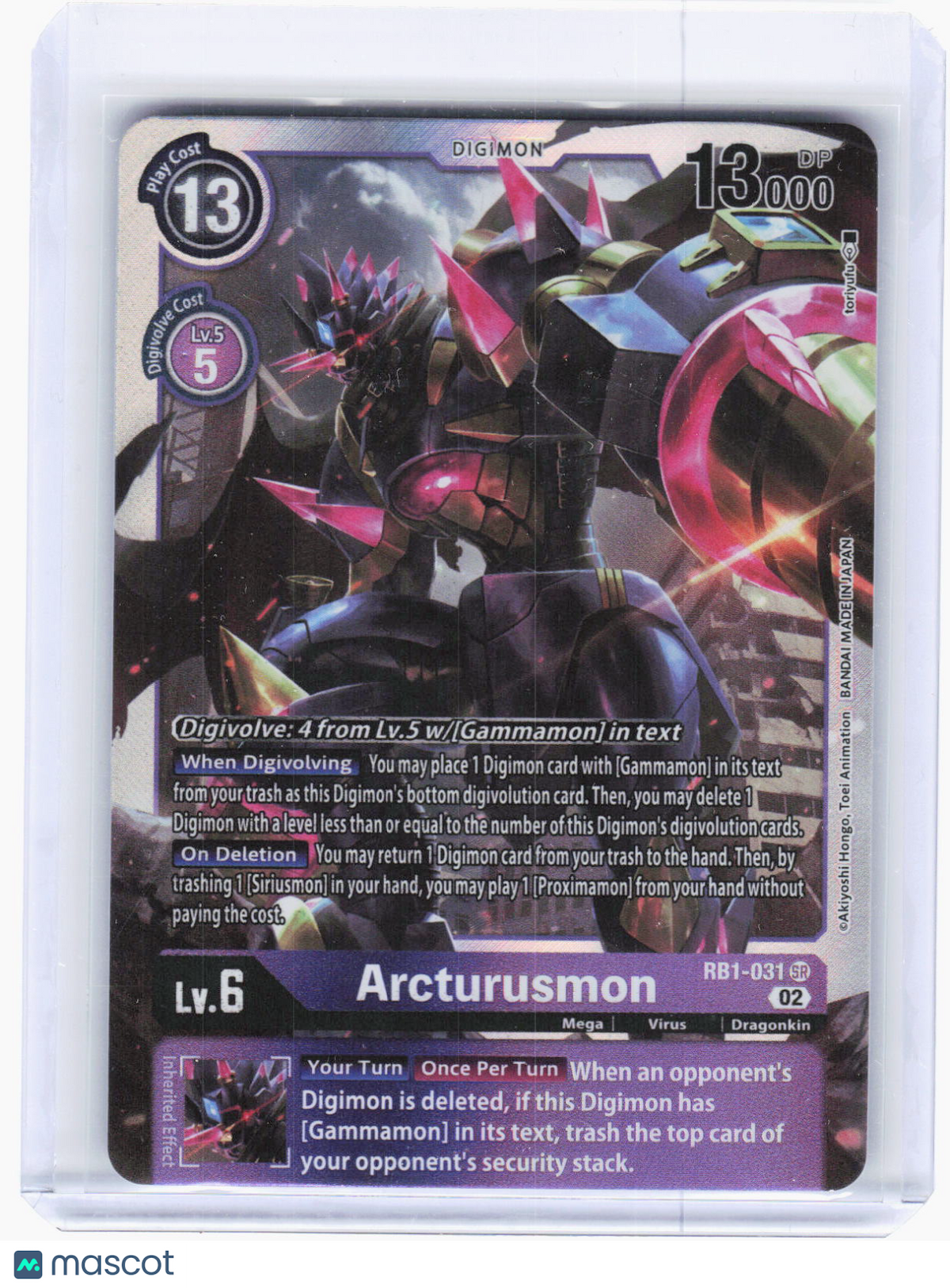 2023 Digimon Card Game—Arcturusmon #RB1-031 Resurgence Booster—Super Rare Foil
