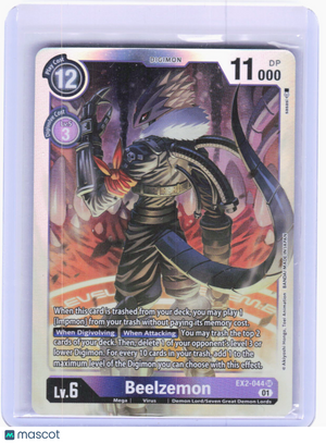 2022 Digimon Card Game—Beelzemon #EX2-044 Digital Hazard—Super Rare Foil